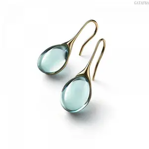 Women Alloy Water Drop Geometric Hook Earrings Fresh Sweet Minimalist Daily Commute Party Ear Jewelry