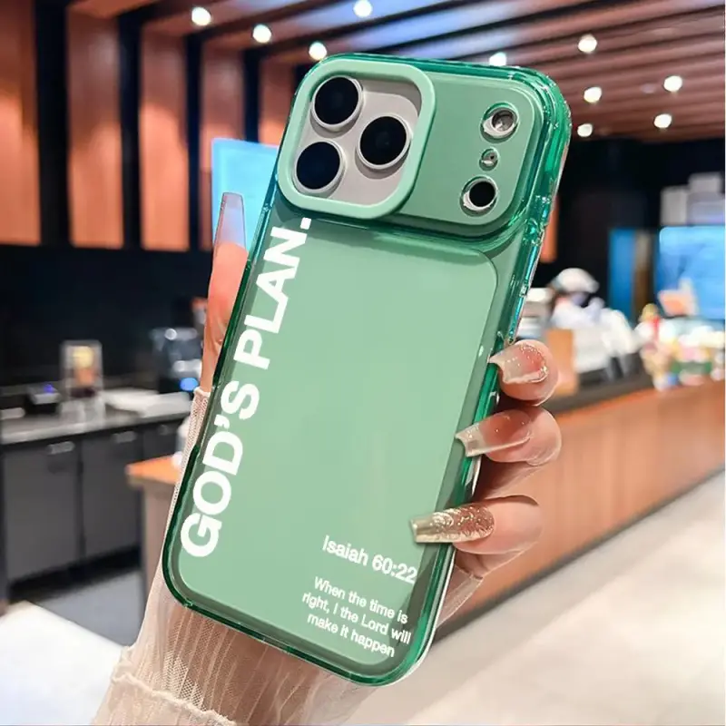 God's Plan Pattern TPU Smartphone Case with Bible Verse - Transparent, Non-Yellowing, Shockproof, Air Design Protection for iPhone 17,16 Plus,15 Pro Max,14 Plus,13,12,11