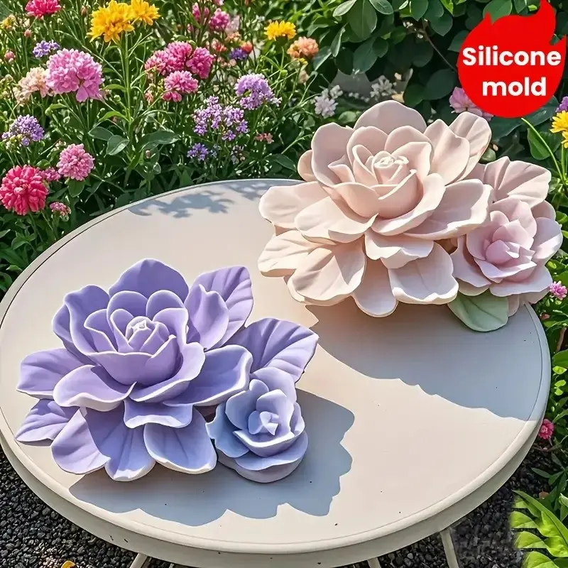 3D Rose Silicone Molds for Resin Art Casting, Soap Making Supplies, Flower Soap Making Mold & Polymer Clay DIY Crafts - Flexible Reusable Floral Molds for Homemade Candle Wax Melt - Valentines Day Gifts for Home Decor