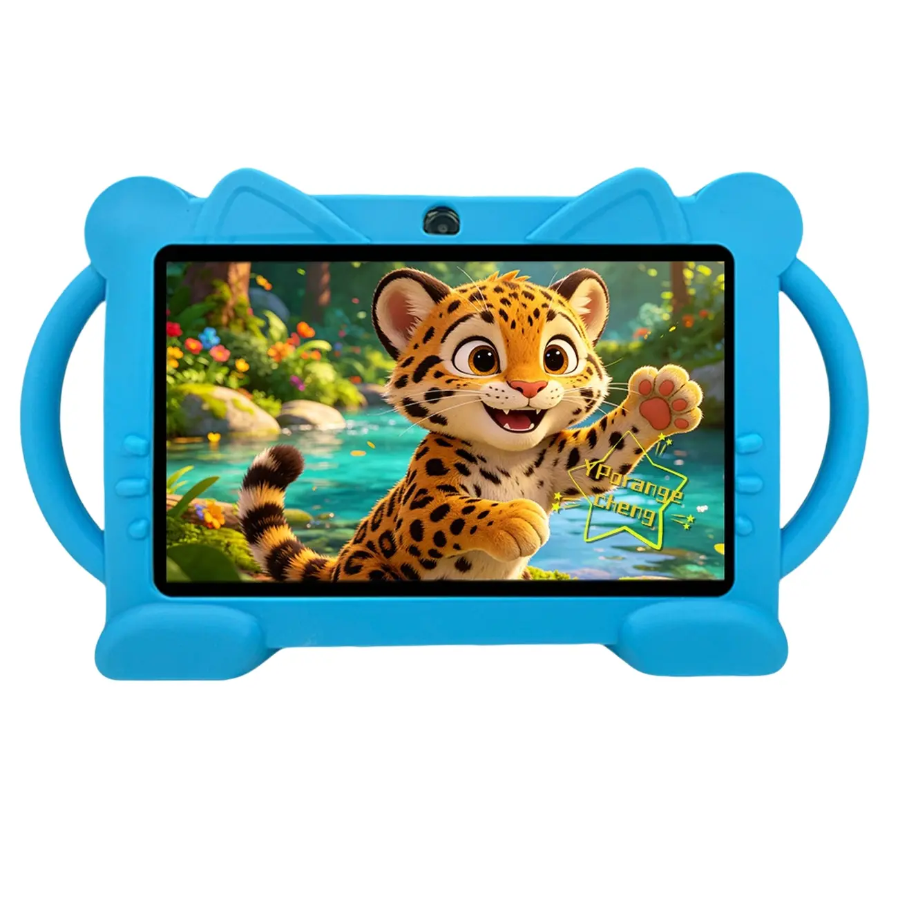 Kids Educational Android Tablet 7 Inch 32GB 5G Dual Band WiFi Bluetooth HD IPS Display 3000mAh Battery Dual Camera Shockproof Case Parental Control Mode Learning Gaming System Gift for Boys Girls Age 3-10 Blue Pink