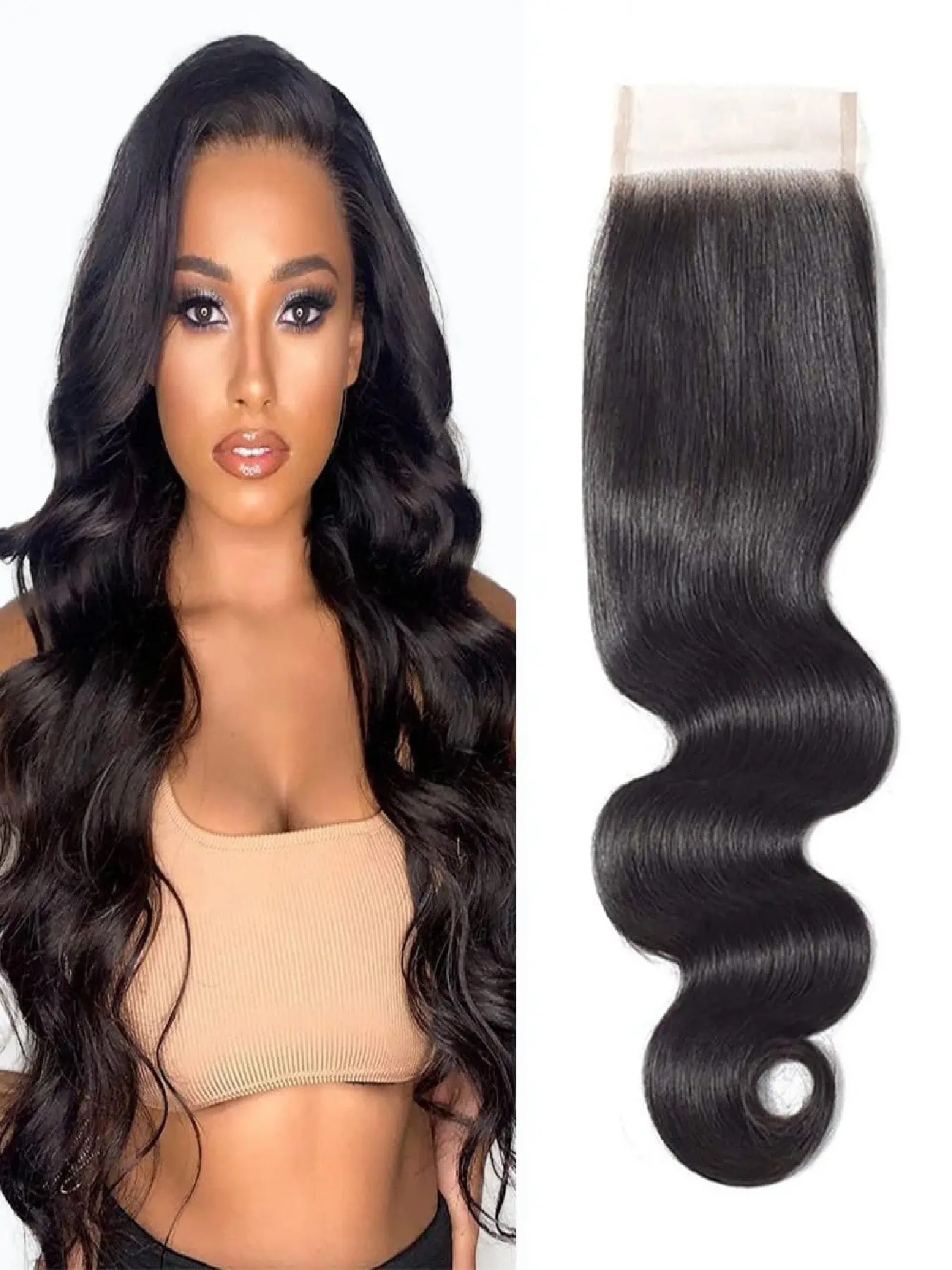 Body Wave Lace Closure Brazilian 12A Unprocessed Human Hair Silky 4x4 HD Lace Closure Free Part Natural Black Color