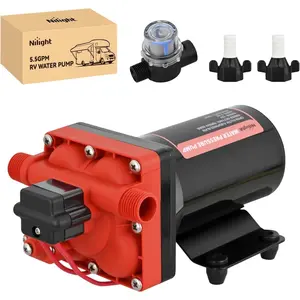 Nilight RV Water Pump 12v Camper Water Pump 5.5 GPM 70 PSI with Pressure Switch& Strainer Heavy Duty Diaphragm Pump 12 Volt DC Upgrade Self-Priming Low Noice for RV Camper Marine Yacht Caravan Trailer