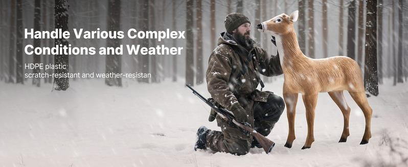 VEVOR Deer Decoy Outdoor Realistic Durable Doe Decoys for Hunting Foldable Legs 1-Pack