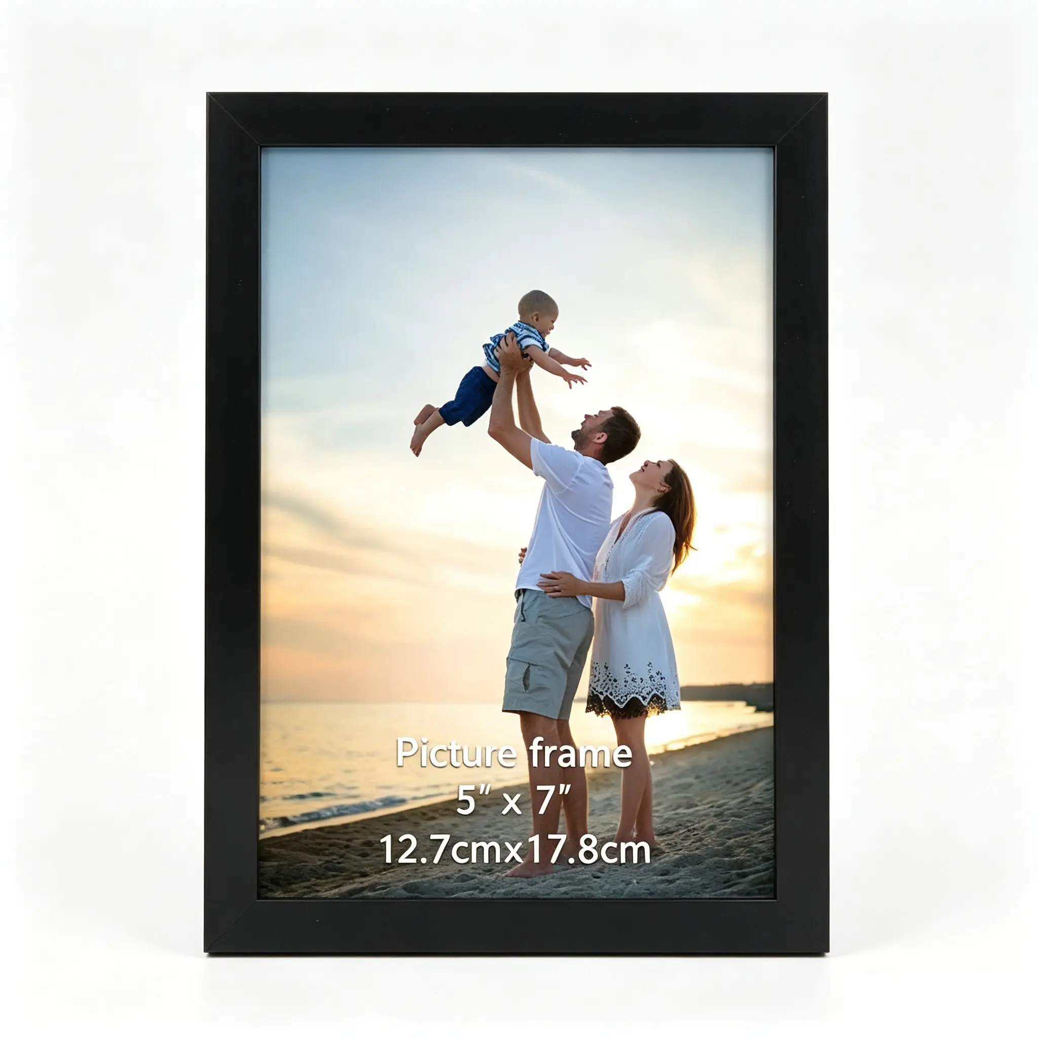5x7 Wooden Frame, Made of High-Definition Glass, Ideal for Desktop Display, Thin Border, Perfect for Home Decor