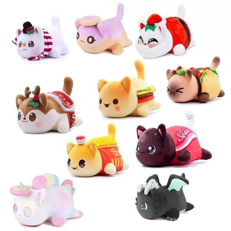 Hot Aphmau Plush Meemeows Food Cat Plushies Toy Cute Cola Fries Donut Cat Plushes Stuffed Dolls Sleeping Pillow Christmas Gift