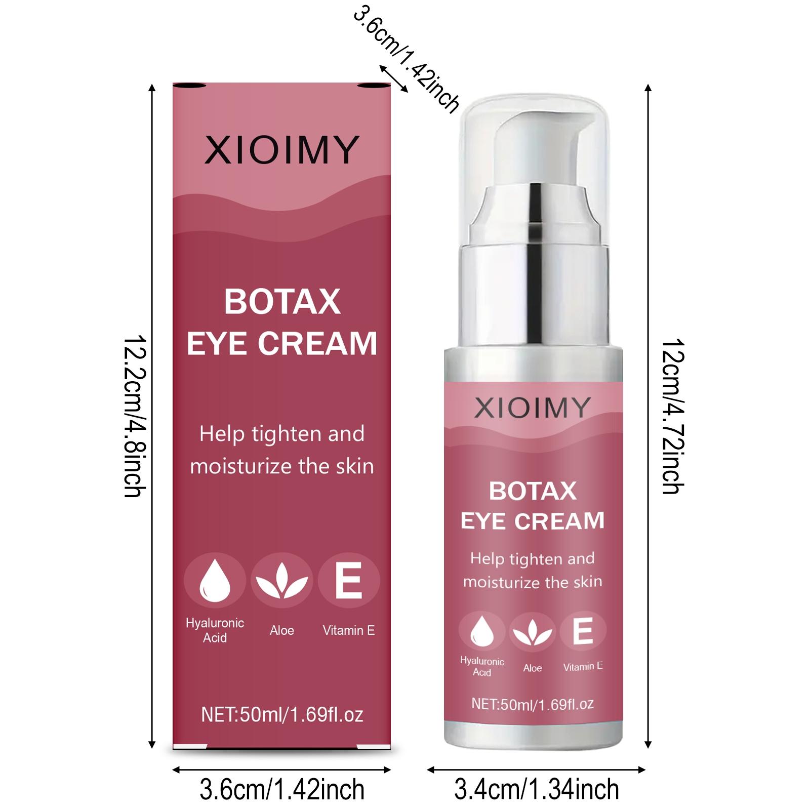 Botax Intense Hydrating Firming Eye Cream 50ML, Infused with Hyaluronic Acid & Aloe Vera, Vitamin E, Moisturizing & Brightening, All Skin Types, Balm