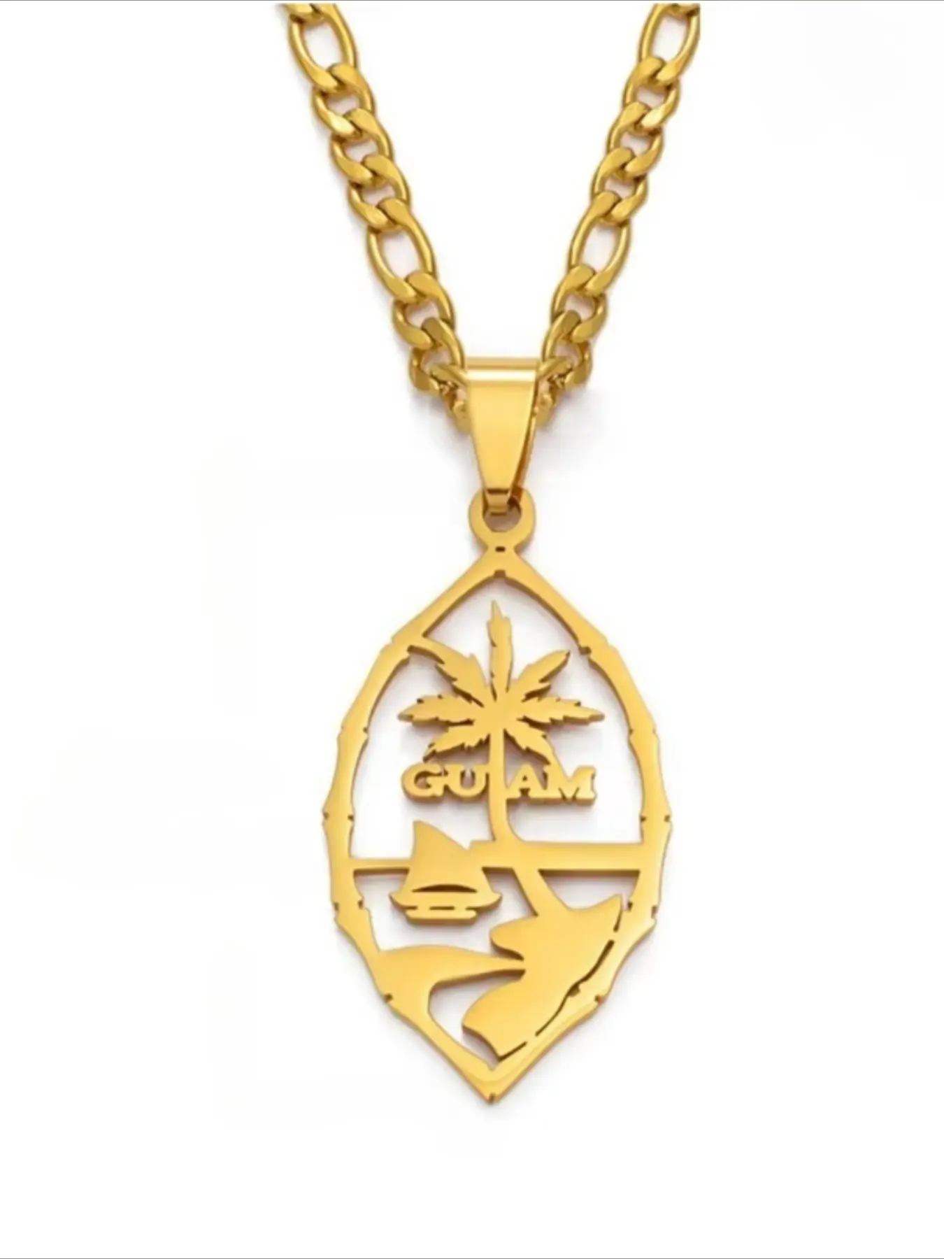 1Piece Guam Pendant Necklaces for Women  Men Hawaiian Coconut Tree Jewelry Chuuk Kiribati