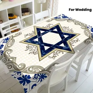 2D Flat Party Tablecloth 1pc, Rectangular Polyester, Ideal for Weddings, Holidays, Parties, Home Decor, Mixed Colors, Perfect Gift