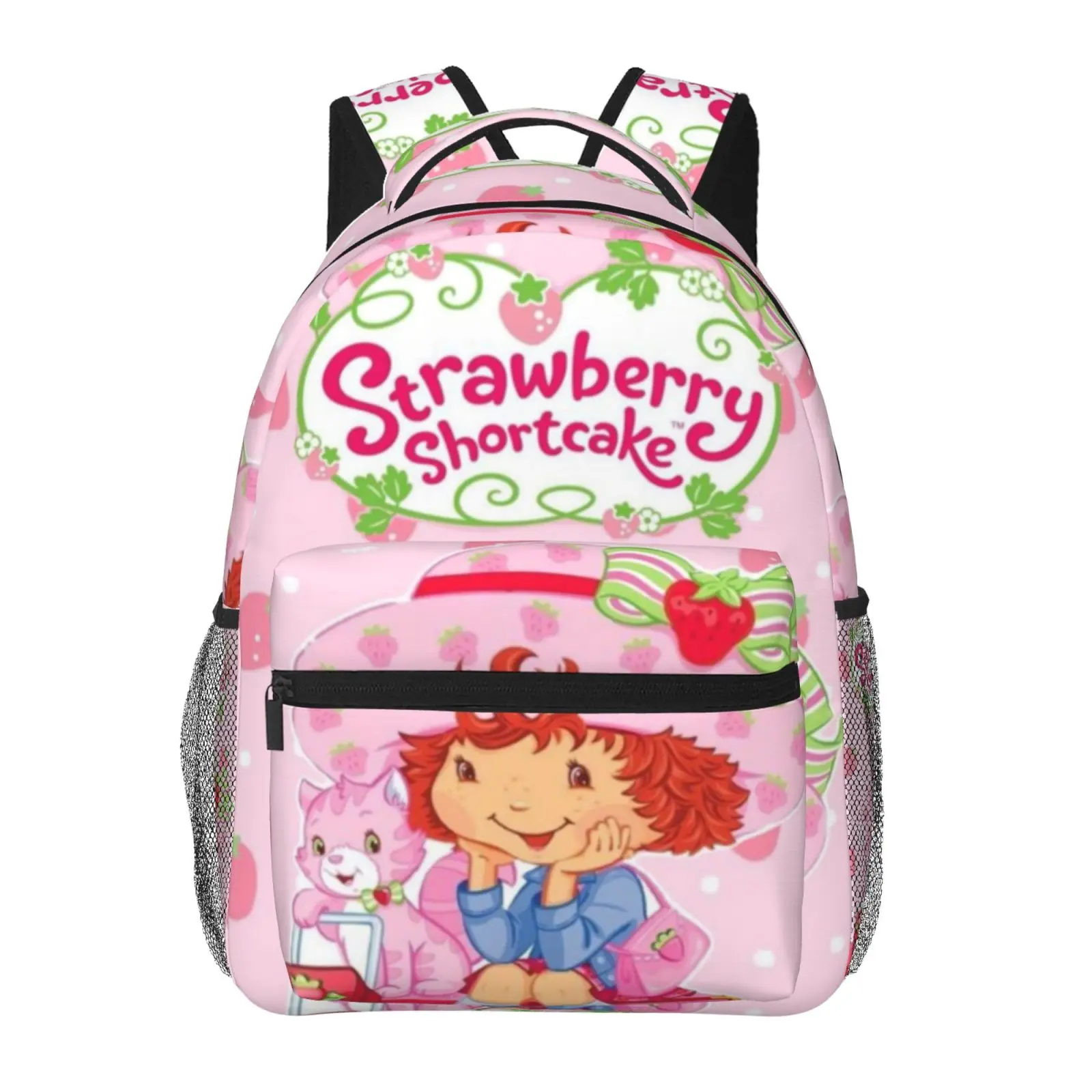Cute Cartoon Anime Strawberry Shortcake1 Printed Kids backpack, Comfort Adjustable Straps Daypack Lightweight Book Backpack for Boys Girls School & Outdoor Travel