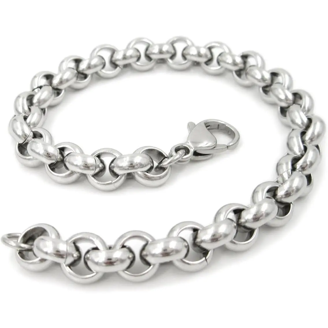 Stainless Steel Belcher  Chain Men Bracelet 7mm