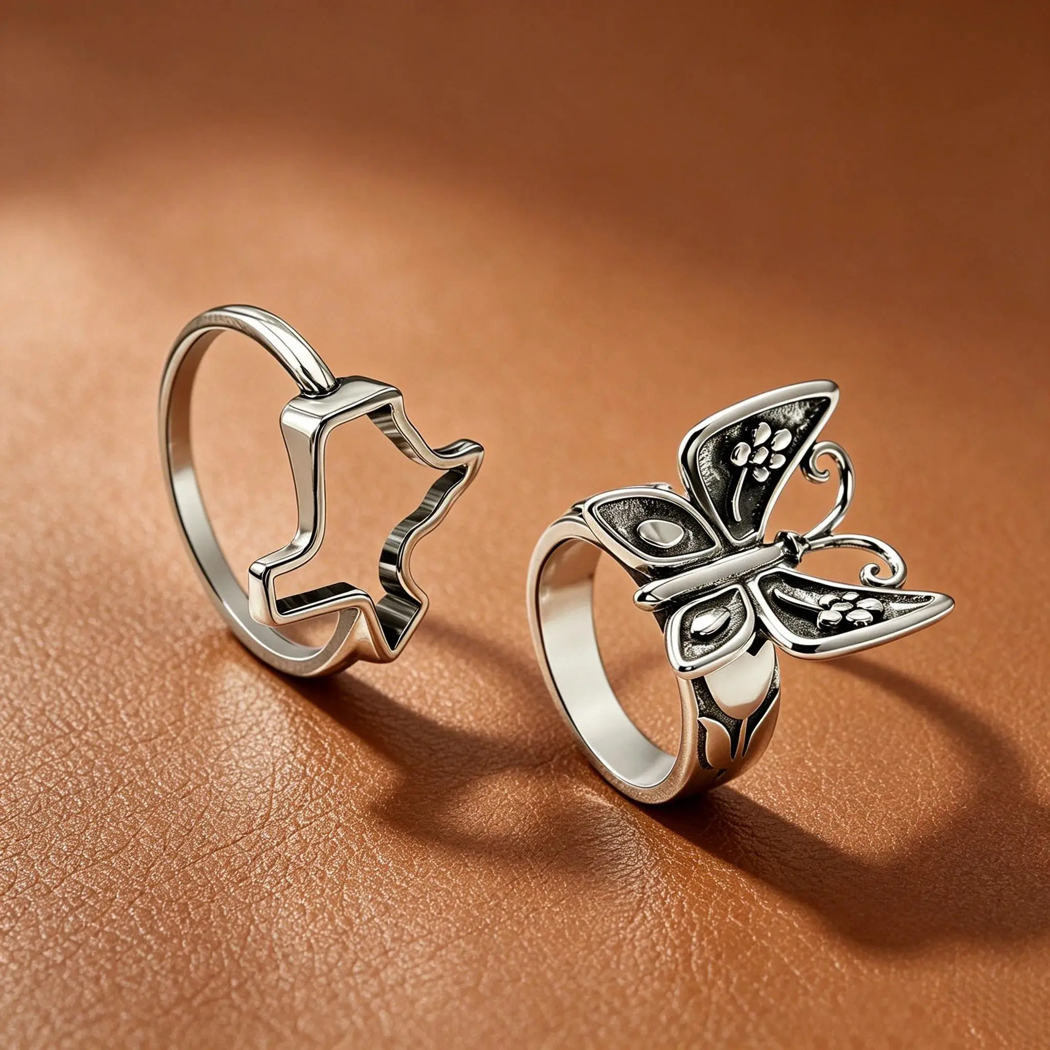 Elegant Mariposa Ring, 1-of-a-Kind Texas Forged Costume Jewelry with Metal Coating, Unisex Valentine's Day Gift
