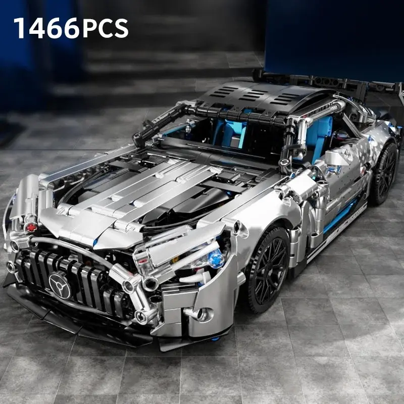 1466 Pcs Racing Car Building Blocks Set, 1:14 Scale Technical Sports Vehicle Model Kit for Adults, Assembly Toys Birthday Gifts