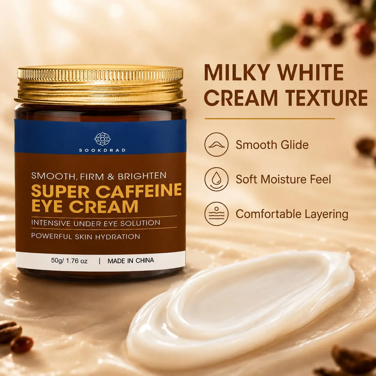 Super Caffeine Eye Cream, caffeine, smooth, firm, brighten, intensive under eye solution, powerful skin hydration, 50g/1.76 oz
