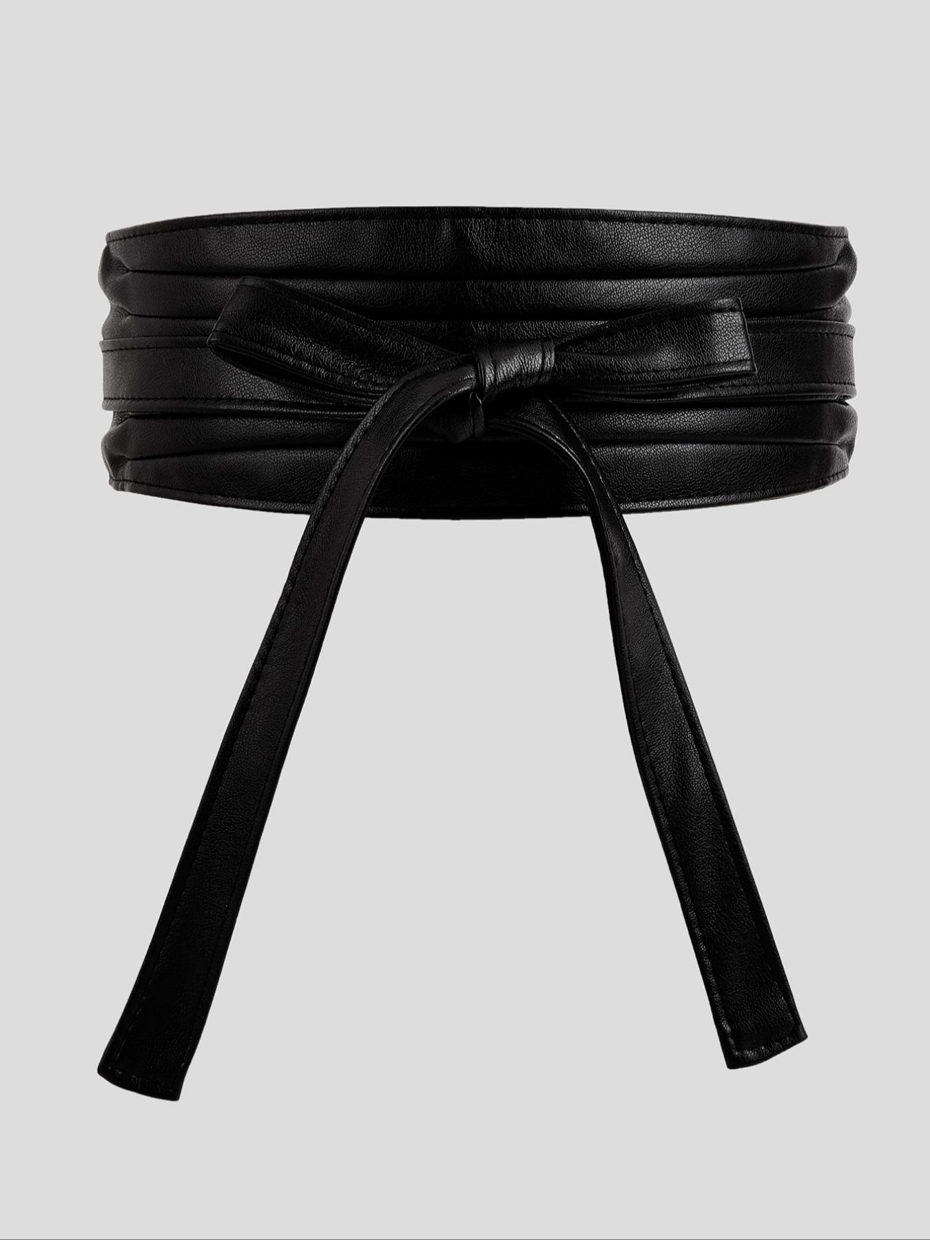 1 Piece Fashion Lace Up Front Design Wide Belt, Casual Trendy Waistband, Casual PU Leather Waist Sash for Women & Men, Fashion All-match Clothes Accessories