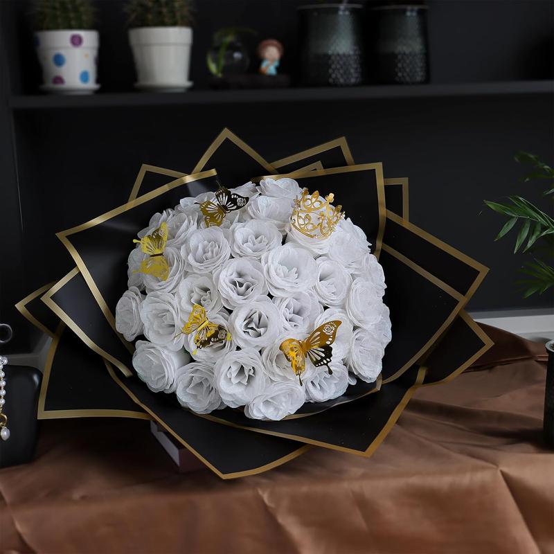 DIY Glitter Roses Bouquet White - 36 Pack Shiny Bouquet with Stems Butterfly Crown Eternal Floral for Halloween Elegance Wedding Bouquets Anniversary Birthday Party Gifts DIY Glitter Roses Bouquet White - 36 Pack Shiny Bouquet with Stems Butterfly Crown Eternal Floral for Halloween Elegance Wedding Bouquets Anniversary Birthday Party Gifts