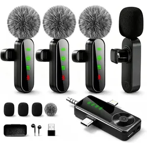 4 Packs  Lavalier Microphone for /Android/Camera, Upgraded Mini Microphone with Noise Reduction, Mic for Video Recording, Podcasts, YouTube, , and Vlogging