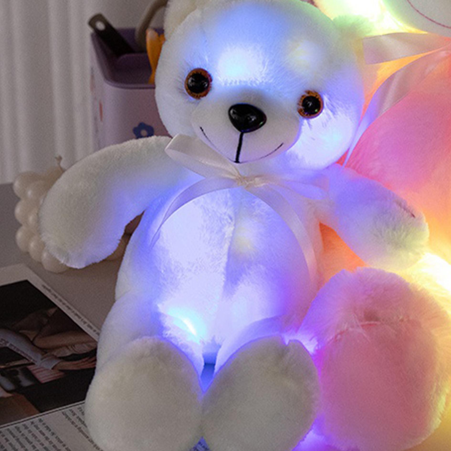 Glowing Bear Plush Toy, 1 Count Teddy Bear, Soft Bear Stuffed Doll with LED Light, Cute Animals Design Doll for Birthday Gift, Kids Toys, Baby Toys, Teddy Bear Stuffed Animal, Home Decoration, Sensory Toys for Kids