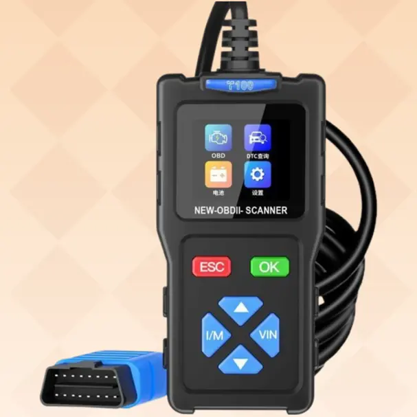 T100 OBD2 Car Fault Diagnostic Tool ELM327 Vehicle Engine Trouble Code Scanner Detector
