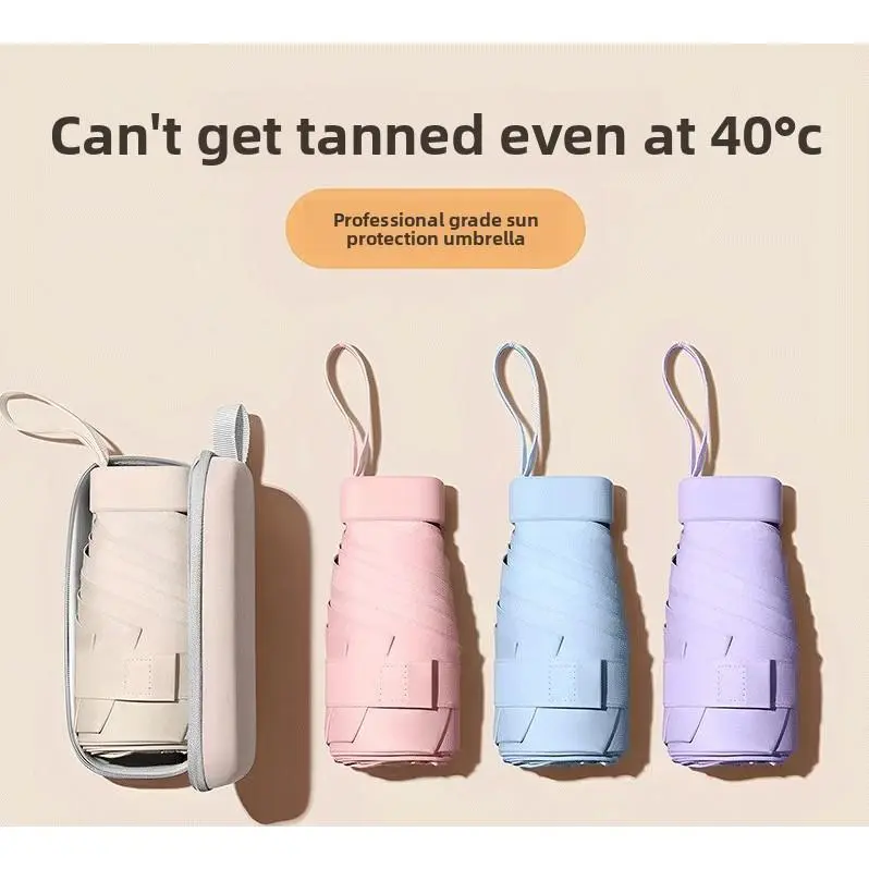 Women's Mini Foldable Handheld Umbrella - Small Portable Lightweight, Miniature, Sunscreen UV Protection Guard Parasol, Foldable Handheld Umbrellas, Miniature Foldable Umbrellas