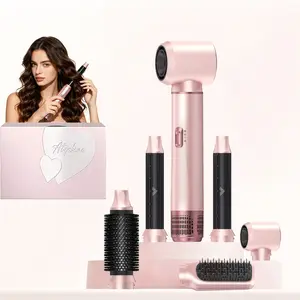 Hair Styler 5 in 1, Thermal Brush, Hair Dryer Brush for Hair Styling, Hot Air Brush for Volumizing, Hair Wrap Dryer Set with Detachable Heads Comb, Hair Styling Tools for Drying Curling Straightening