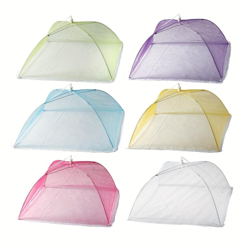 6pcs Sturdy Colorful Mesh Food Covers - Lace Edged, Insect-Repellent, Dustproof, Foldable, Pop-Up Design for Picnics & Outdoor Dining - Reusable, Picnic Essentials|Vibrant Table Cover|Reusable Mesh Cover, Picnic Covering