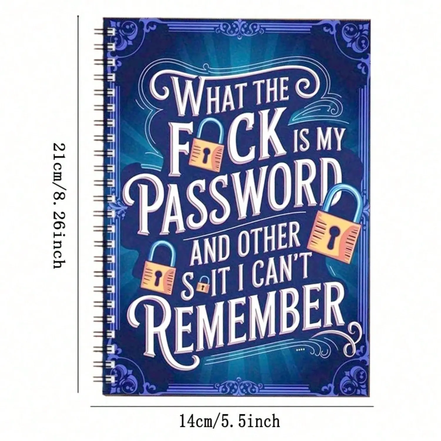 Non-Customized Password Tracker Notebook (1pc) - Binder Loose Leaf Journals, Retro Look Office Stationery, Gag Gift for Forgetful People to Prevent "What's my password" Frustrations, Ideal Holiday Gift