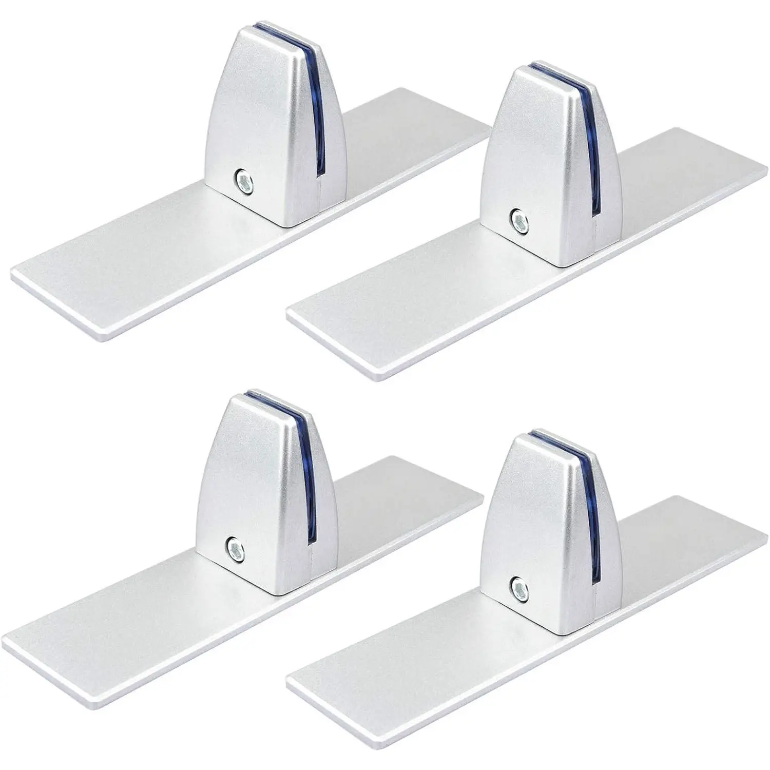 4 Pack Sneeze Guard Holder Bracket, T Office Desk Partition Clamp, Silver | Die-Cast Aluminum