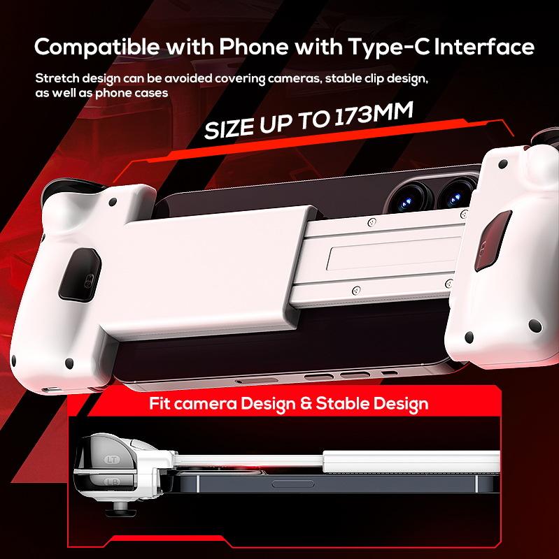 2025 New Mobile Game Stretching Gamepad Wired Bluetooth Dual-Mode 15W Phone Fast Charge One-Click Recording Macro