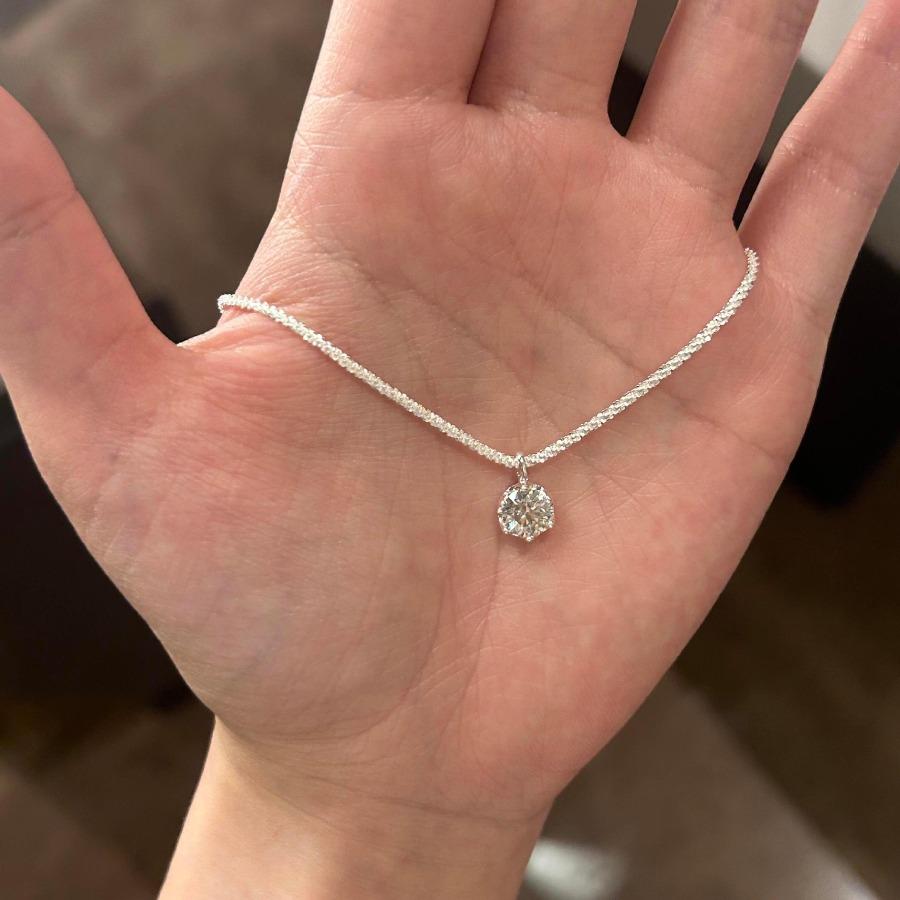 Sparkling sparkling diamond simple design sense gypsy zircon necklace light luxury temperament versatile necklace