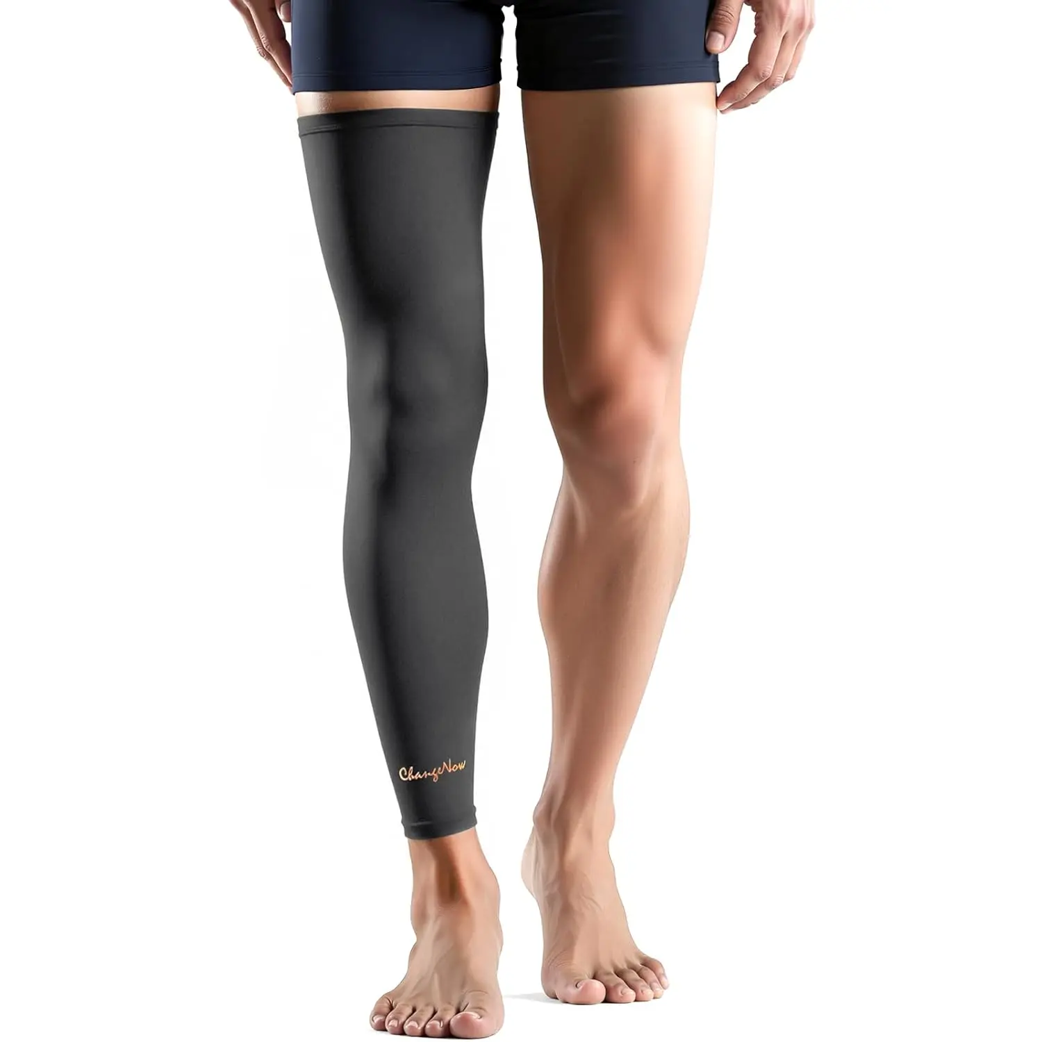 Copper Leg Compression Sleeve Ultra Breathable Full Leg Compression Sleeve |   for Pain Relief,Arthritis,Muscle Recovery,Swelling,Inflammation,Leg Sleeve for Thigh,Calf,Knee,Men & Women(Black, Large)