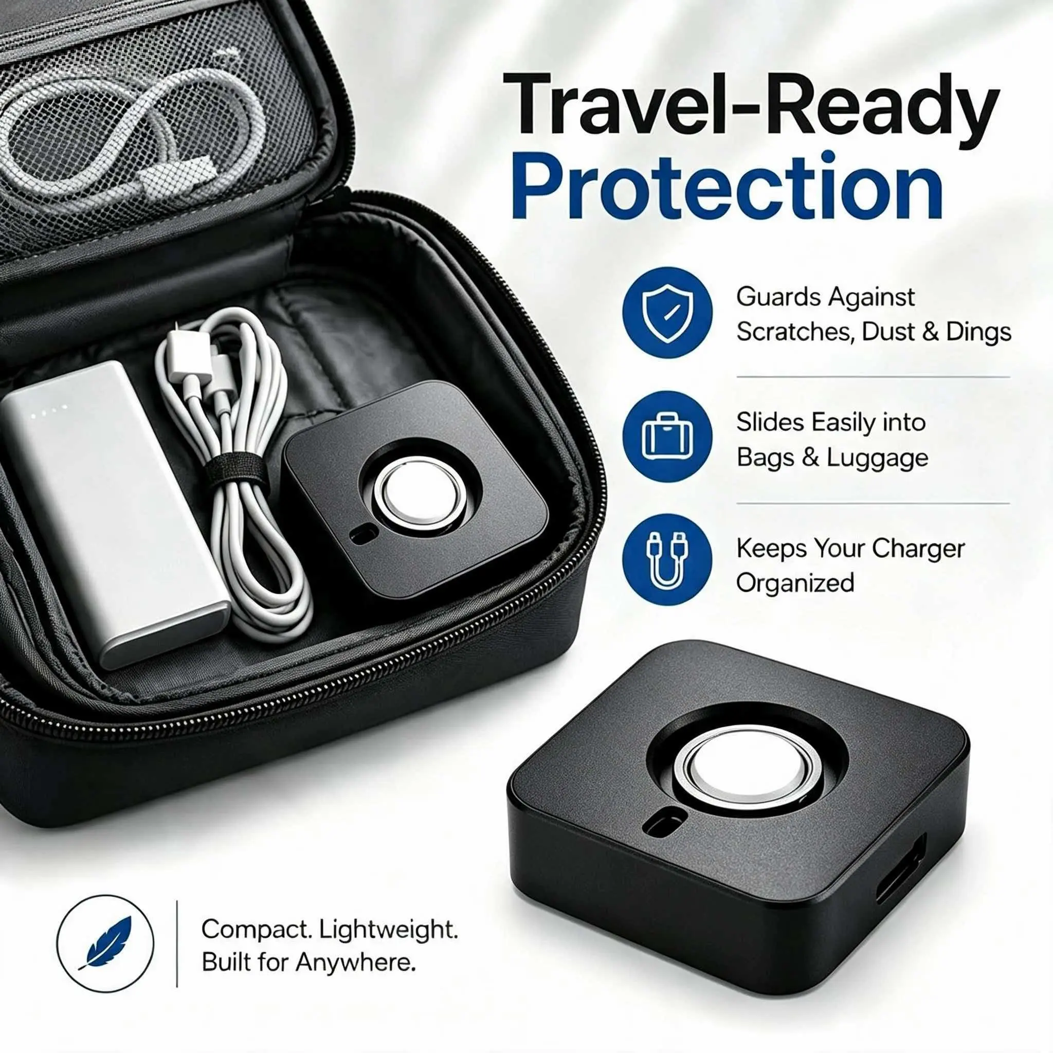 Oura Ring 5 Charger Slim and Small Travel Case, Compact Design for Easy Portability, Ideal for On-The-Go Charging Solutions