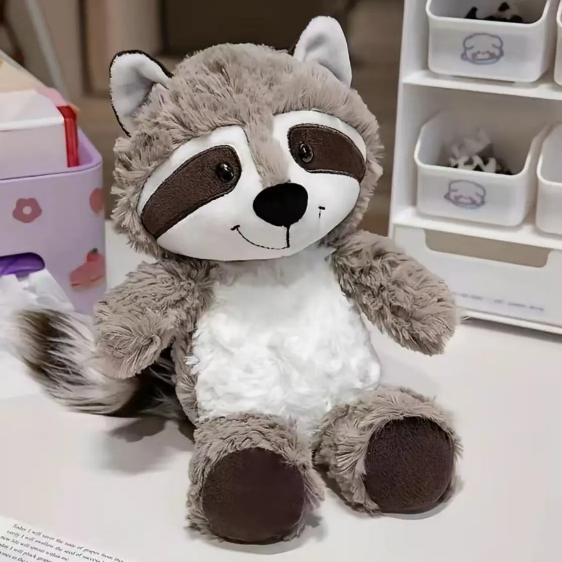 Cute Wildlife Cross-Border Raccoon Plush Toy, Soft Stuffed Animal Companion Doll, Perfect Soft Cuddly Gift for Birthday, Cozy Sleep Buddy