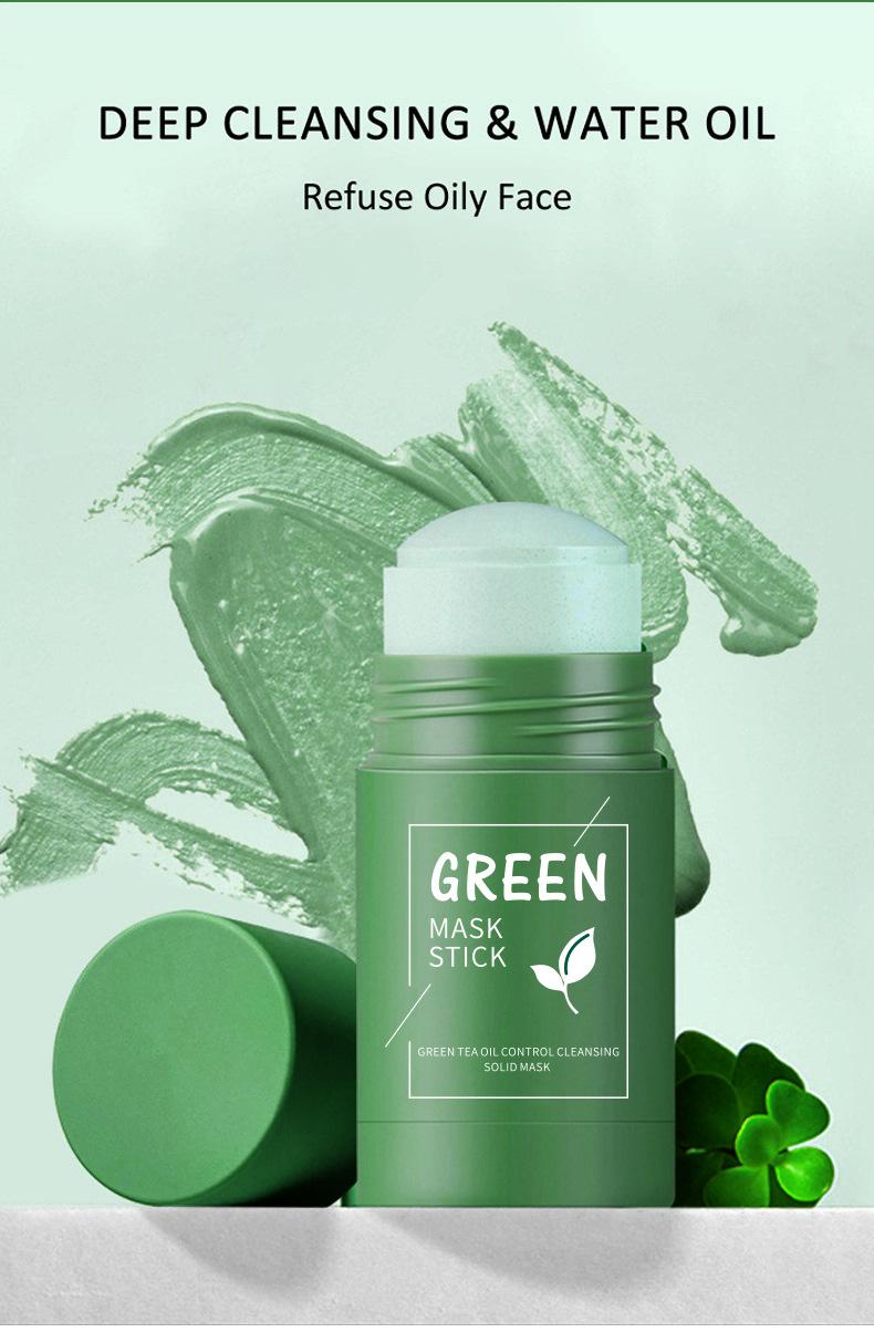 Clay mask stick, green tea clay mask stick, cleansing, application of facial mask