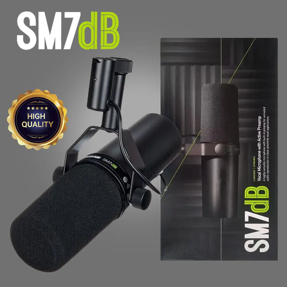 SM7dB Wired Professional Dynamic Audio Microphone with Built-in Preamp, High Gain, Low Noise for Recording, Live Streaming