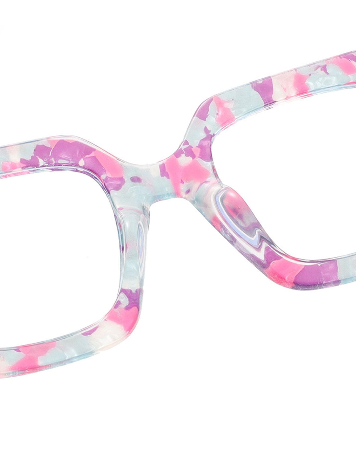 Fashion Floral Pattern Eyeglasses Frame, Casual Large Frame Eyeglasses for Women & Girls, Fashion Eyeglasses for Work, Daily Clothing Decor, Stylish Square Frames, Fashionable Frames Glasses