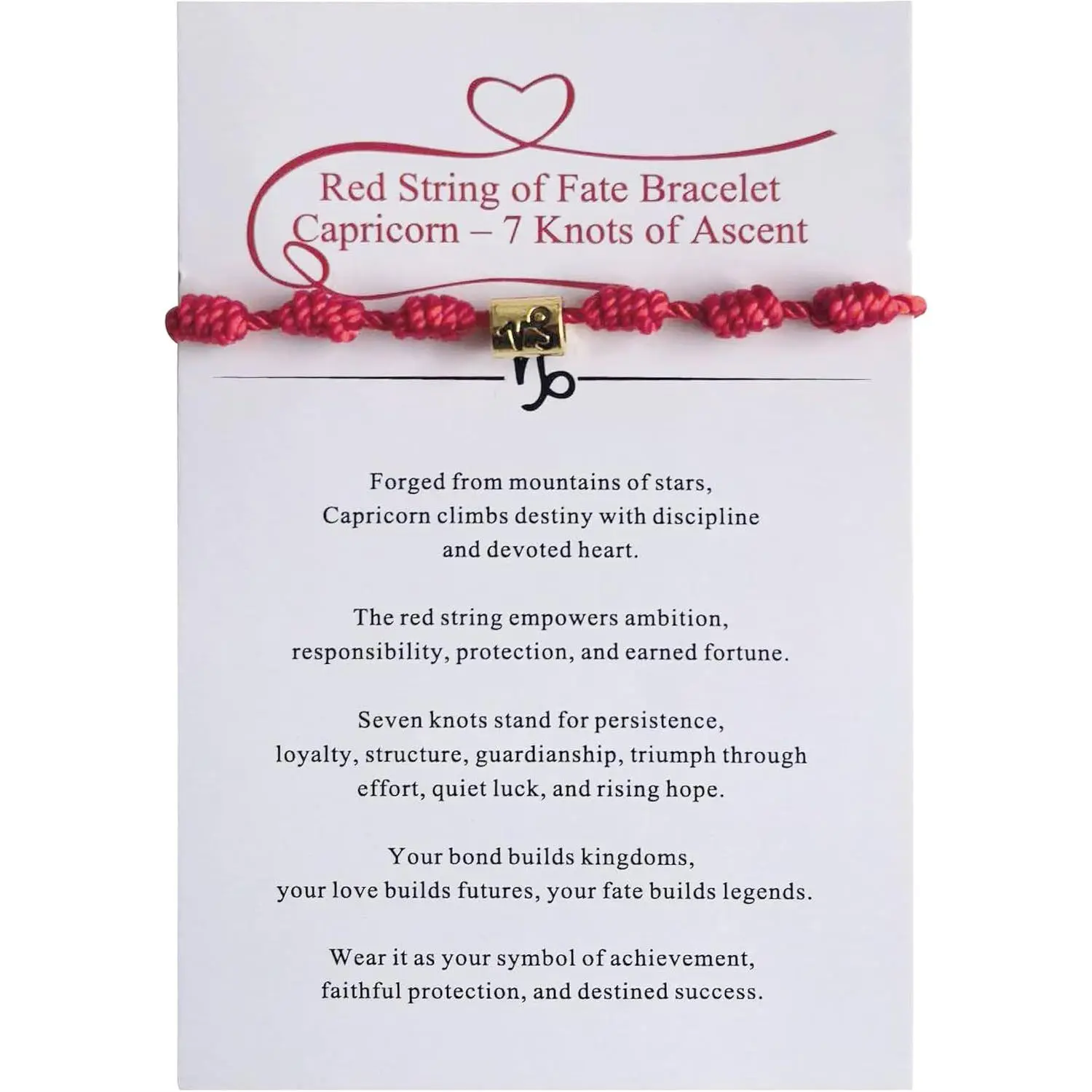 Zodiac Red String Bracelet 7 Knots – Astrology Constellation Sign Bracelet for Women Men,   Luck Protection Friendship  with Card
