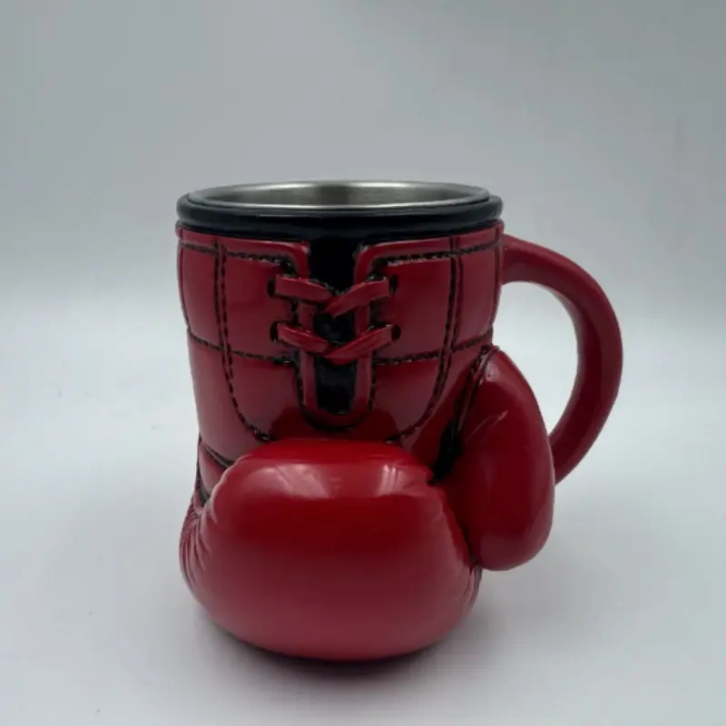 3D Boxing Glove Resin Mug with Stainless Steel Inner, Unique Sports Style, Ideal Gift for Boxing Lovers, Kitchen Desktop Decor