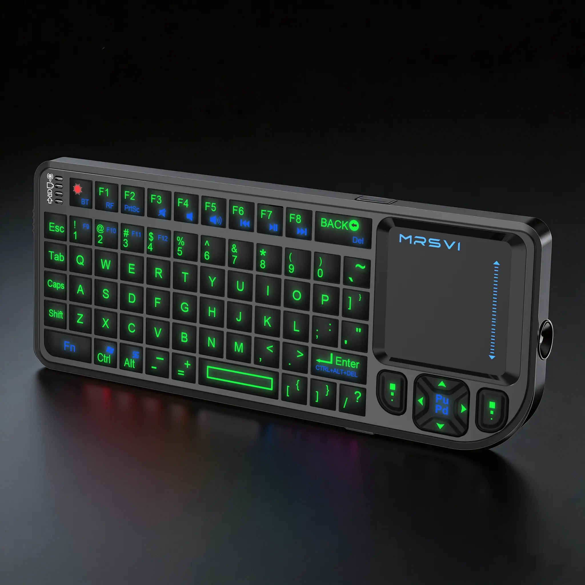 Mini BT Keyboard with Touchpad, Rechargeable Wireless Backlit Keyboards, Lighted Keyboard, Cordless Keyboard, Ideal for PC Tablet TV Smartphone, Perfect for Travel & Daily Use