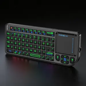 Mini BT Keyboard with Touchpad, Rechargeable Wireless Backlit Keyboards, Ideal for PC Tablet TV Smartphone, Perfect for Travel & Daily Use