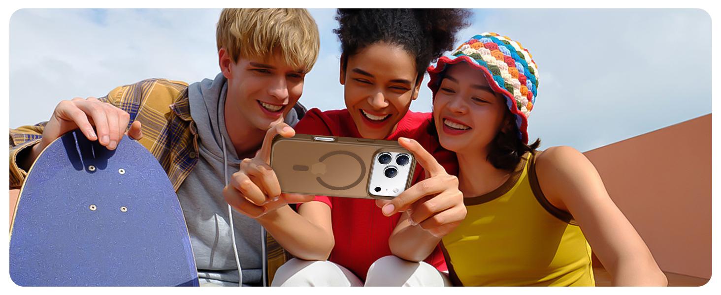 [2 Pack Screen Protector ]Magnetic Phone Cases for iPhone 17 Pro Max 16 15 14 13 12 Pro Max Plus Case, Magnetic Translucent Matte Case with 2PCS Tempered Glass Screen Protector Slim Phone Case for iPhone 17 Pro Max 6.9'', Black