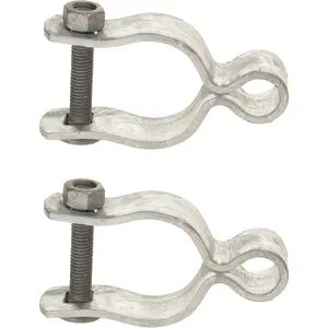 2 Pack 1-7/8 Inch Chain Link Fence Frame Gate Post Female Hinge with Bolts and Nuts