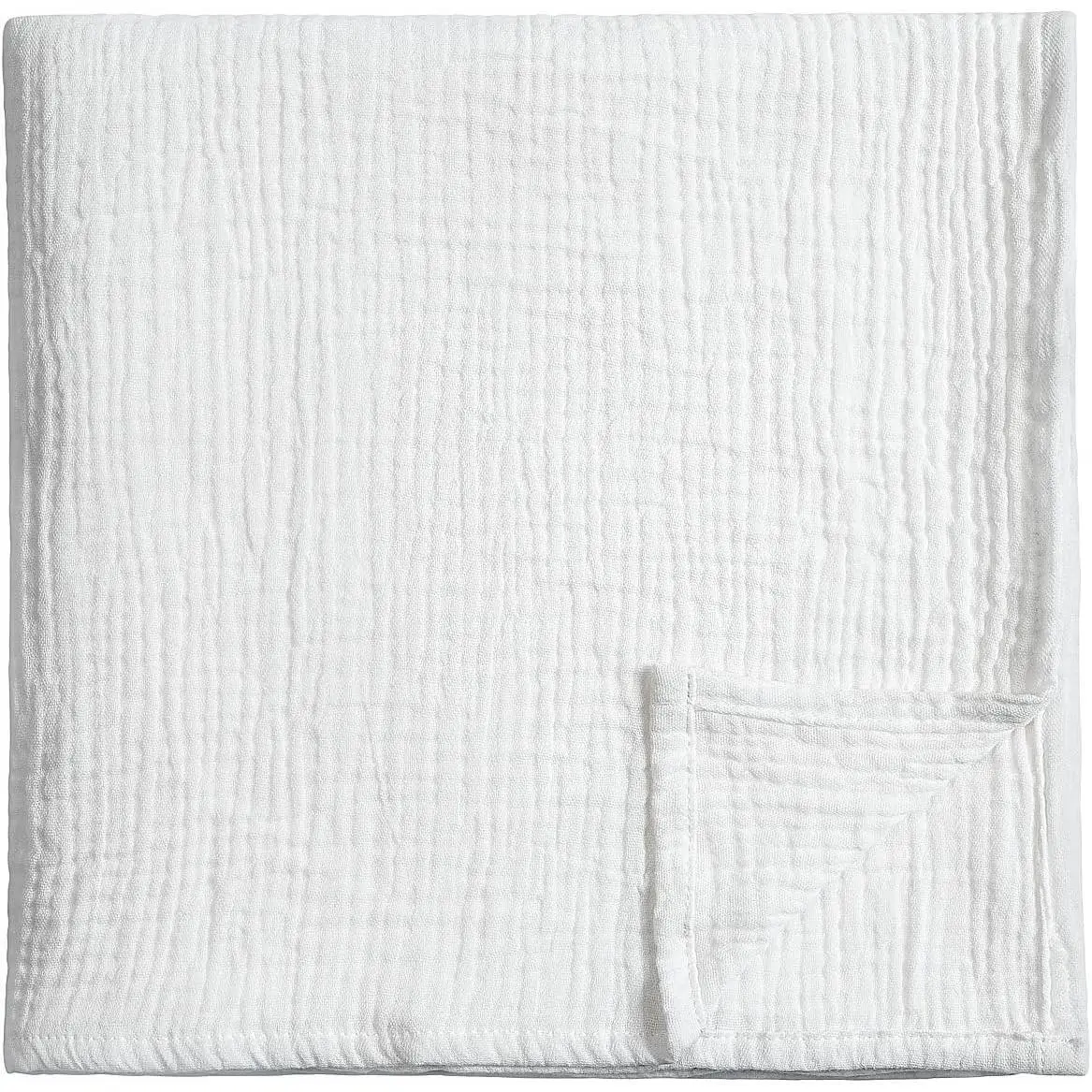 100% Cotton Muslin Swaddle Blanket, Soft Breathable Receiving Blanket for Baby Boys and Girls, WhiteGift