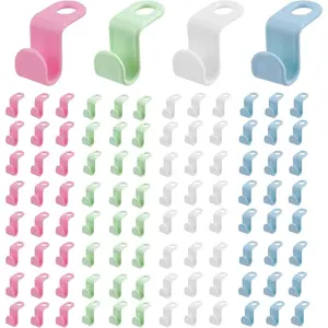 100PCS Clothes Hanger Connector Hooks,Hangers Organizer Smart Closet Space Saver Pack for Closet Space Savers and Organizer Closets(Colorful)