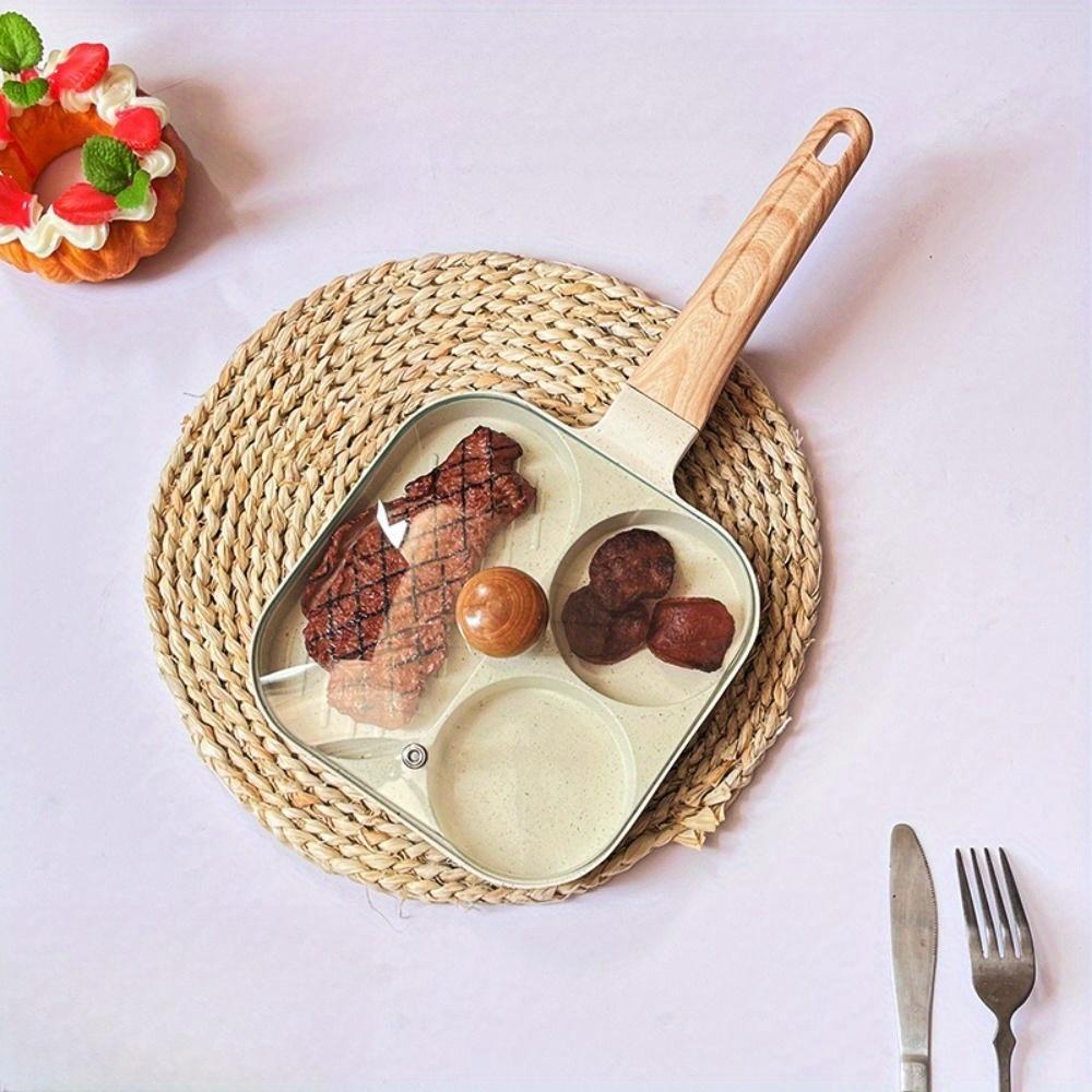 Non-Stick Aluminum Frying Pan with Lid - 3-Section Griddle for Eggs, Steaks & Breakfast - Ideal Covered Skillet for Perfect Morning Meals, Versatile