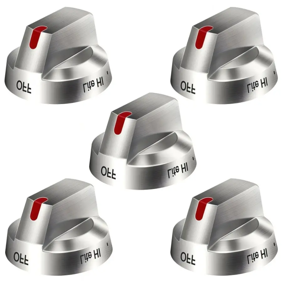 5-Piece Set Dg64-00473a Stove Knob Replacement, Samsung Oven Burner Dial Knobs, Compatible with Nx58r5601ss, Nx58h5600ss, Nx58f5700ws, Nx58h5650ws