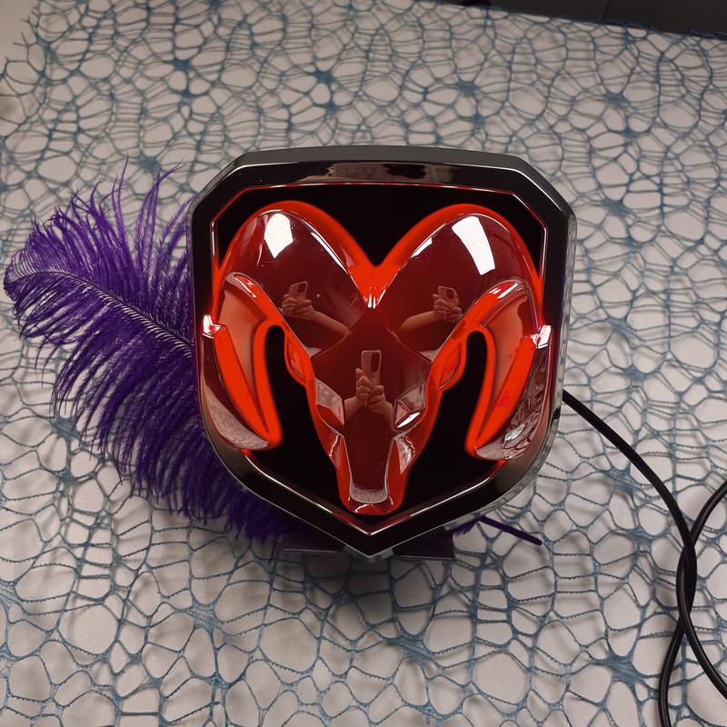 For Dodge Ram Car Emblem Light Car Emblem Light Front Ram Emblem Light RAM Rear Emblem Sticker Ram Head Rear Tail Emblem Dodge Ram Car Modification Emblem Car Decoration Dodge Modification