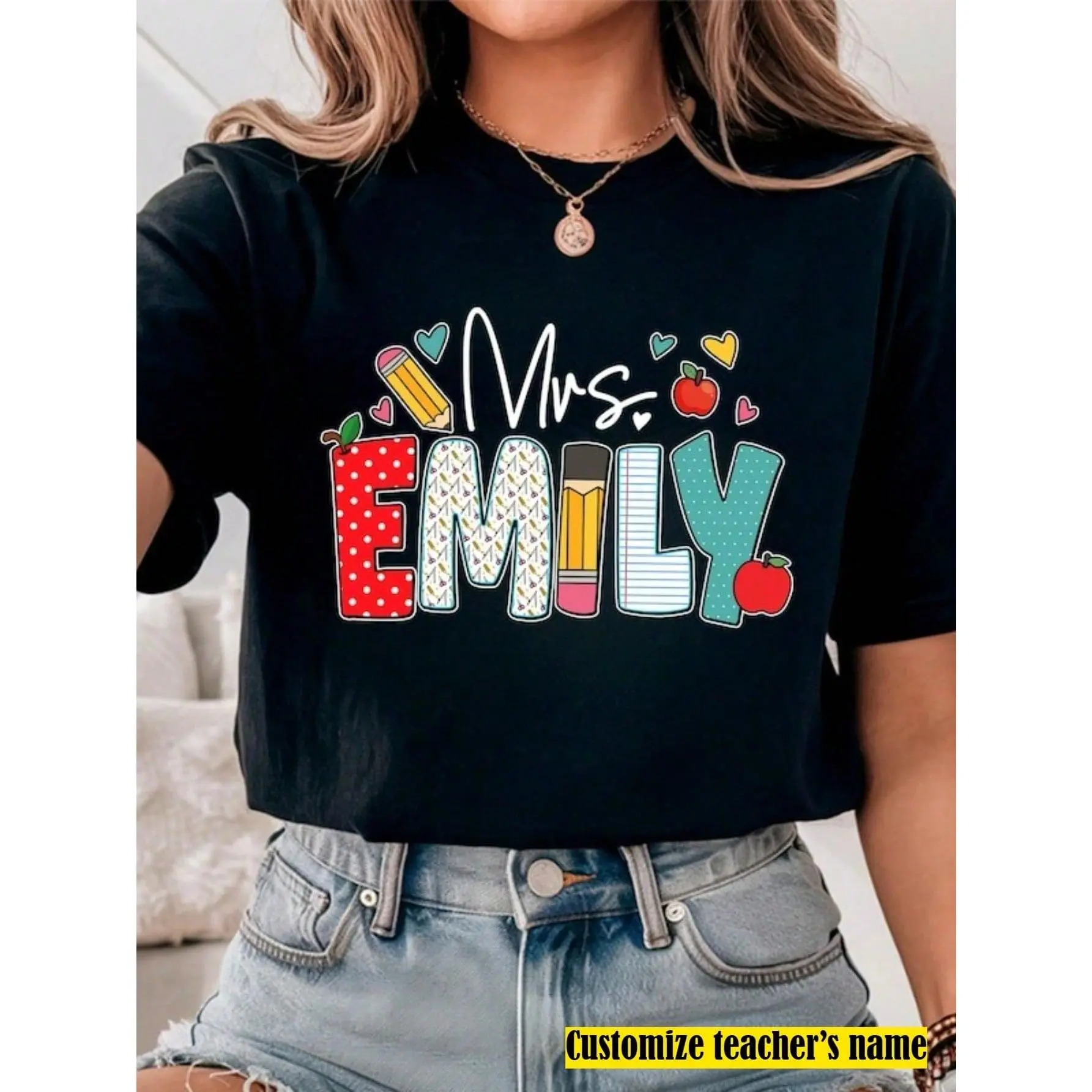 Summer Top For Women 1pc Custom Teacher Shirt, Teacher Name Shirt, Teacher Gifts Personalized, Teacher Appreciation Gifts, Back To School Shirt, Gift