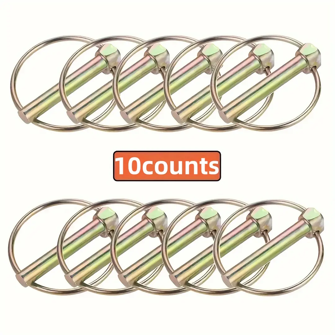 Steel Pin, 10pcs/set Quick Release Steel Pin, Universal Fastener for Farm Tractor, Trailer, Truck & Lawn Mower