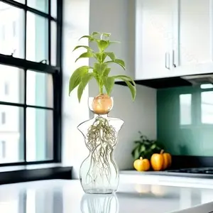 Elegant Female Silhouette Glass Vase for Plant Propagation & Flower Arrangements Perfect for Seed Starting Water Rooting Home Decor Ideal for Avocado Bulbs Plant Cuttings