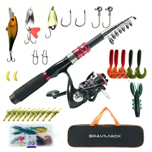 Fishing Rod Reel Set, Includes Adjustable 2.1m Fishing Rod, Spinning Reel, Fishing Line, and Lure, Outdoor Fishing Gear Kit